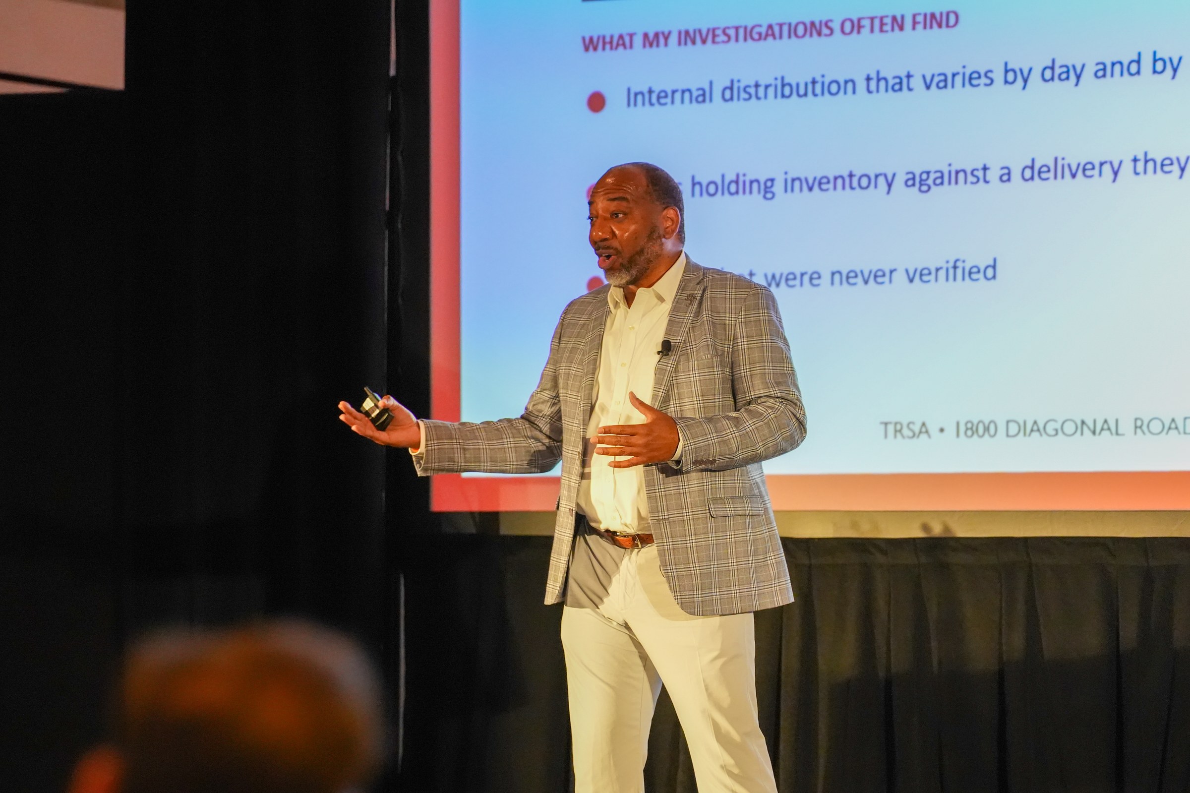 Donald Sipp Jr. presenting on linen efficiency at the TRSA 15th Annual Healthcare Conference