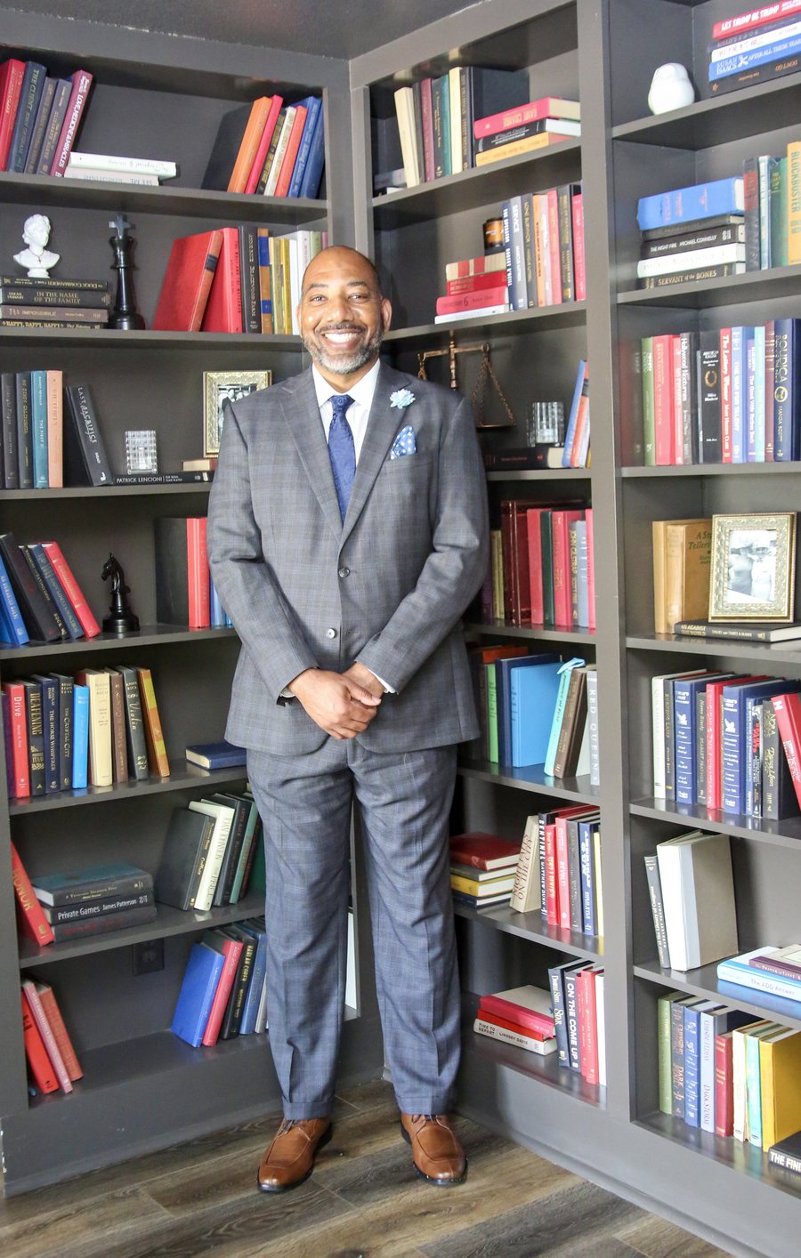 Donald Sipp Jr. in the library